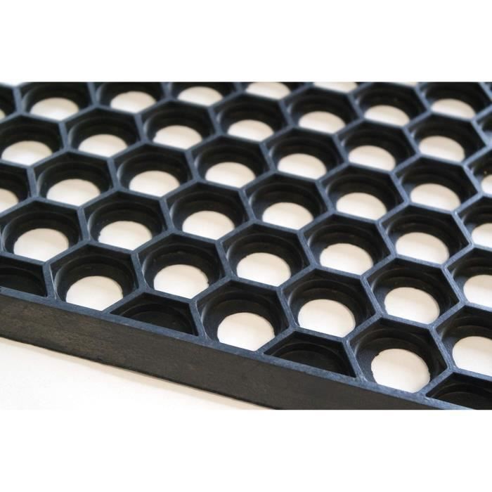 IDMAT - Tapis caillebotis hexagone bords biseautes 40x60cm