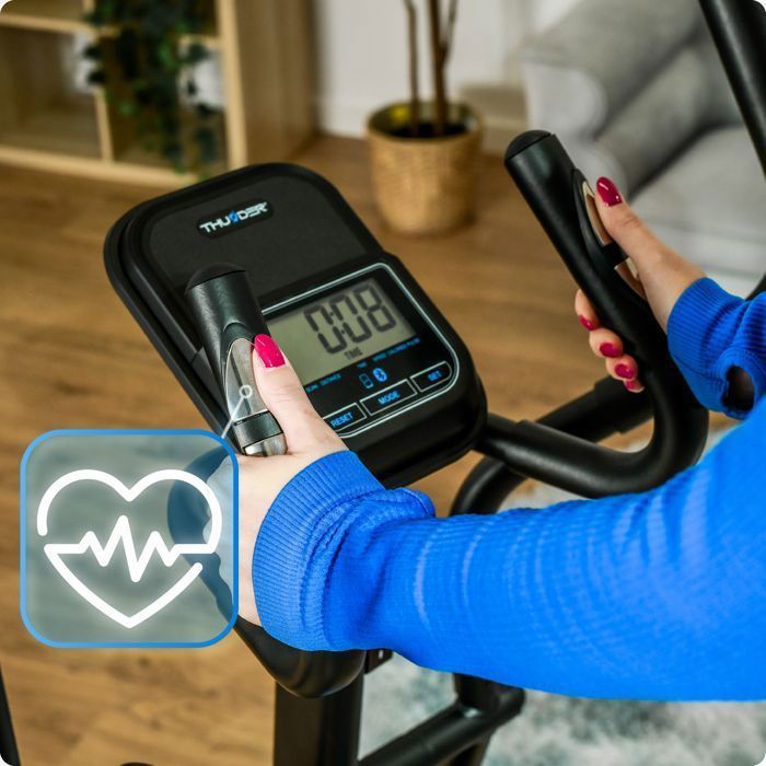 THUNDER® FIZZ Ellittica Trainer | Magnetica | 110 kg | Bluetooth | 10 livelli di resistenza | Sensori | Con custodia per il trasporto