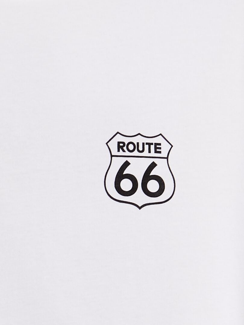 'Route 66'-T-shirt met opdruk - Wit