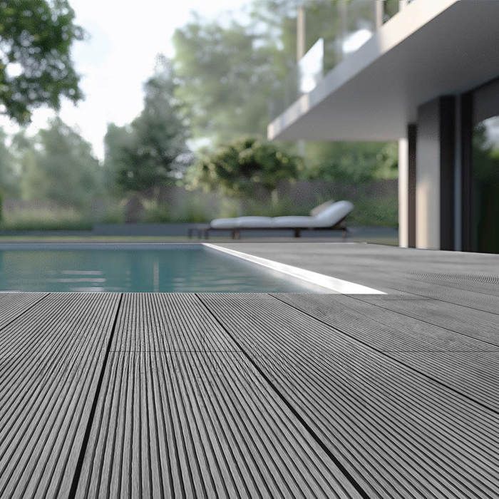Kit complet de terrasse WPC HOME DELUXE SAMANA - Gris clair 2m²