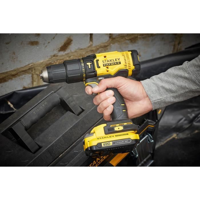Taladro/atornillador de impacto inalámbrico - 18V - STANLEY FATMAX V20 - SFMCD711D22-QW - Sin escobillas - 50Nm - 2 baterías de 2Ah + cargador