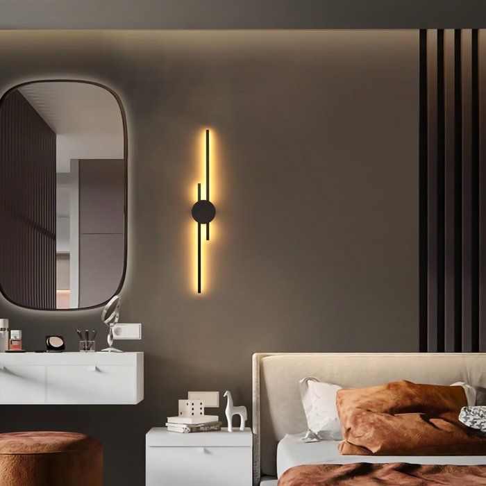 Applique murale - AXHUP - LED Industrielle 60cm - LED intégrée - Blanc chaud - Métal noir