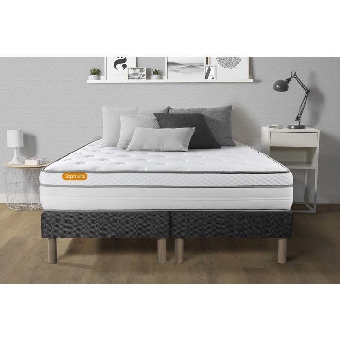 160x200 mattress + double 80x200 Memo Luxe bed bases with pocket springs and memory foam, 5 comfort zones, MAXI thickness