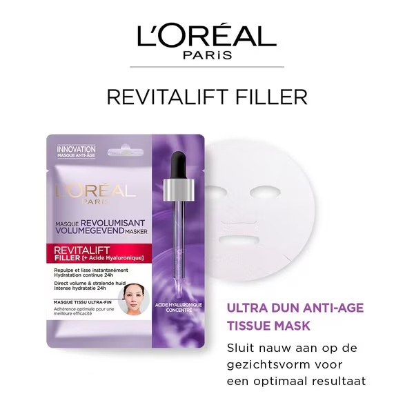 L'Oréal Paris Revitalift Filler Tissue Mask<br>9,1 ml - Normálna a zrelá pleť