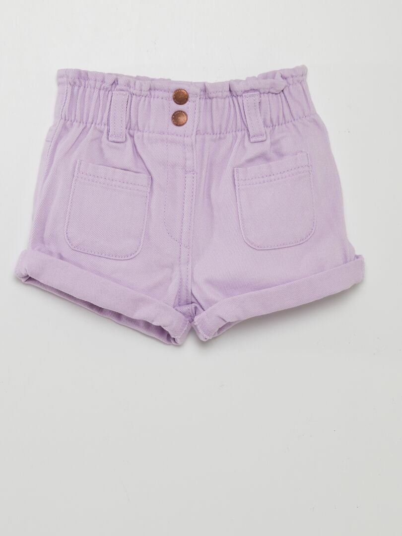 Gerimpelde denim shorts - PAARS