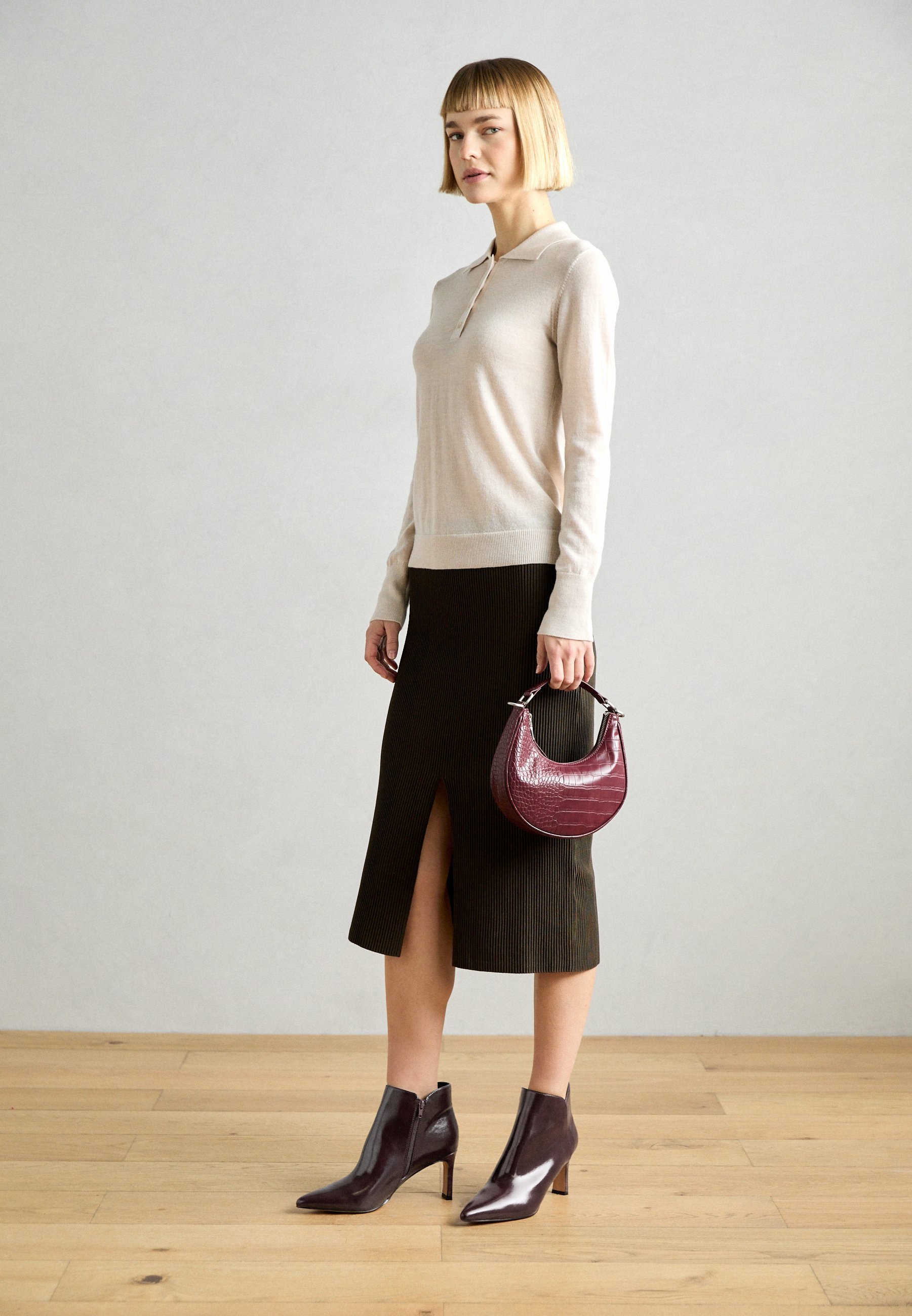 Anna Field Stiefeletten mit hohem Absatz – Bordeaux