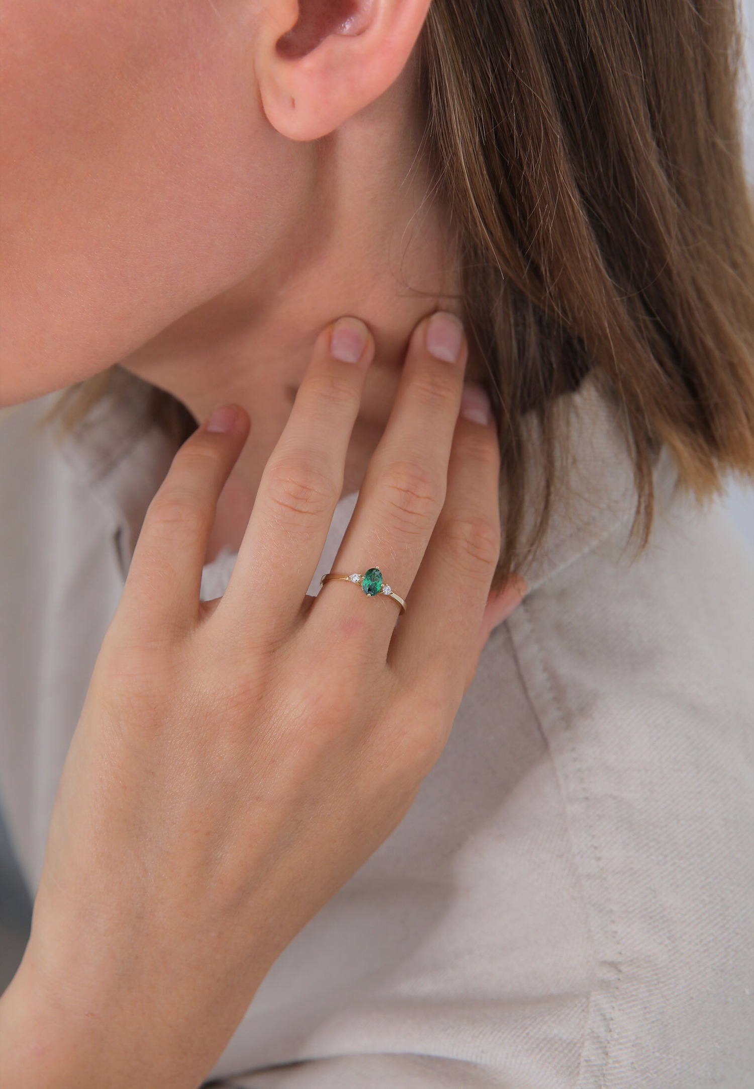 Elli Femmes Bande Élégant avec Cristaux de Zirconium Vert en Argent Sterling 925