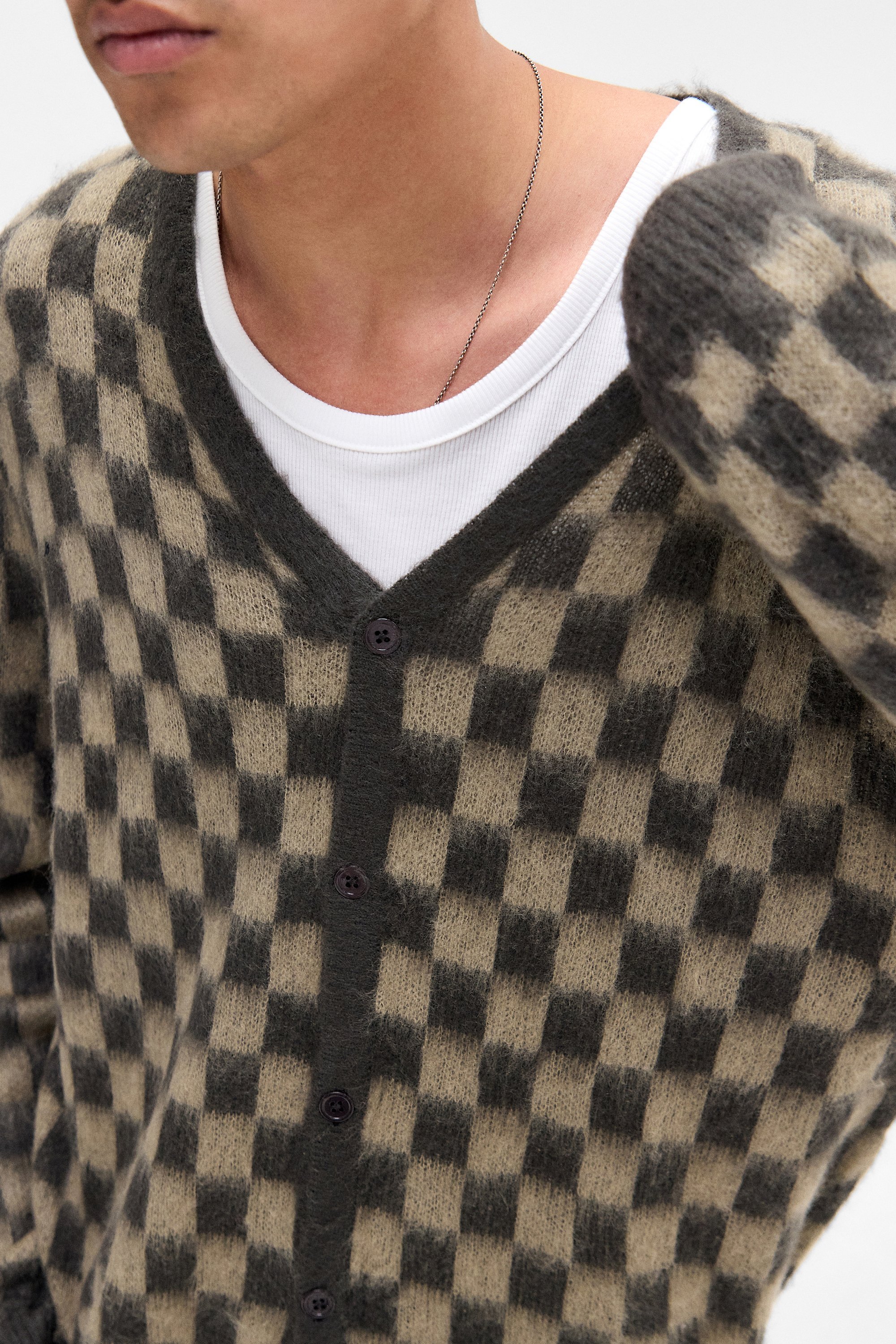 BDG Urban Outfitters BDG WINDOW PANE – Strickjacke – Braun