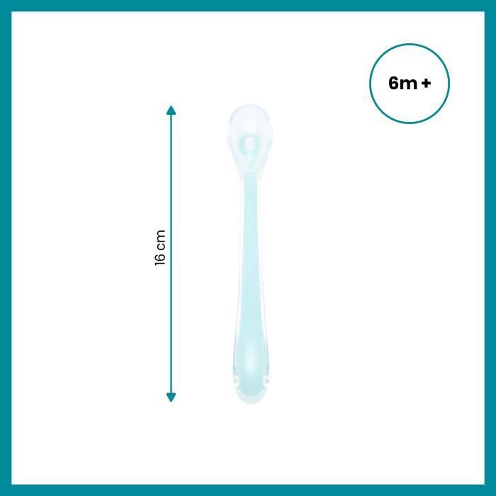 Set di 5 cucchiaini per neonati BABYMOOV, ergonomici in silicone, lavabili in lavastoviglie, senza BPA, multicolore.