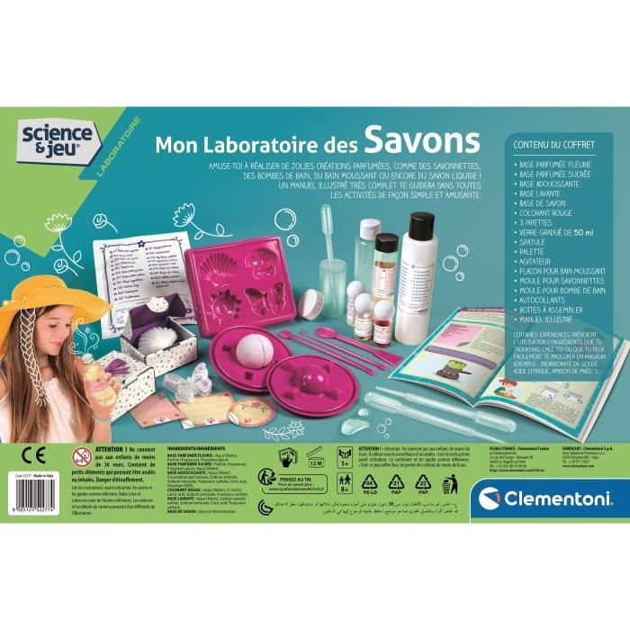 Jeu de création de savons - CLEMENTONI - Mon laboratoire des savons - Pour enfants à partir de 8 ans