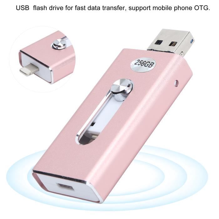 Clé USB 3 en 1 - TBEST - 256 Go - OTG - Compatible Android/iOS/Windows - Haute vitesse