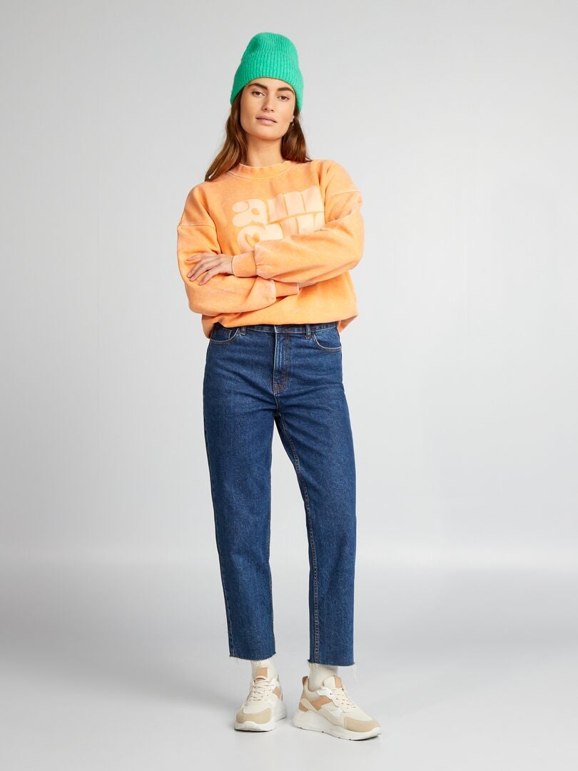 Sweatshirt met vervaagd effect - ORANJE