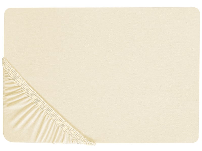 Bawełniane prześcieradło z gumką 90x200 cm beżowe