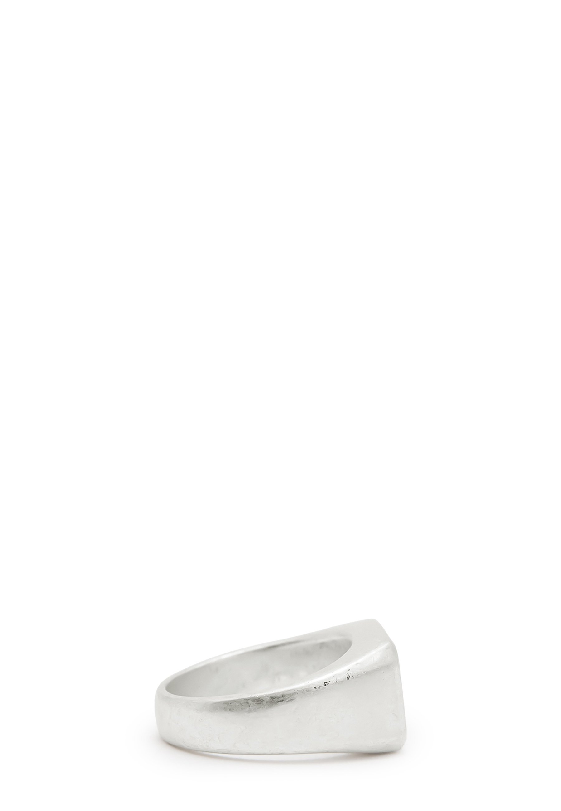 AllSaints CHUNKY HEXAGON SIGNET - Ring - zilverkleurig