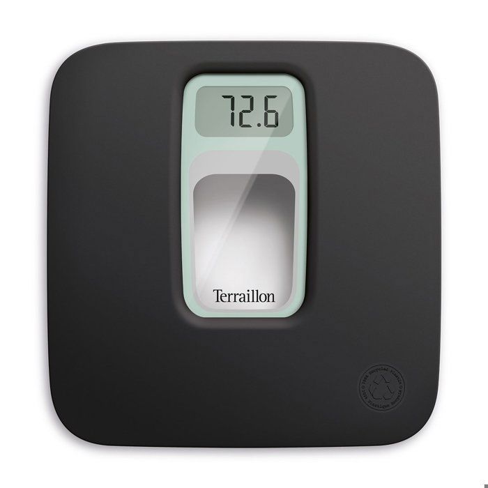 Bilancia da bagno - Terraillon - FRENCHY, Made in France, Piattaforma in plastica riciclata, Capacità 160 kg - Precisione 100 g, Nera