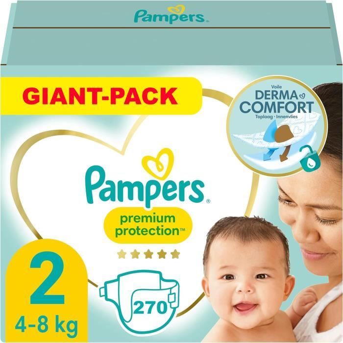 PAMPERS PROTECCIÓN PREMIUM TALLA 2 270 CAPAS (4-8 KG)