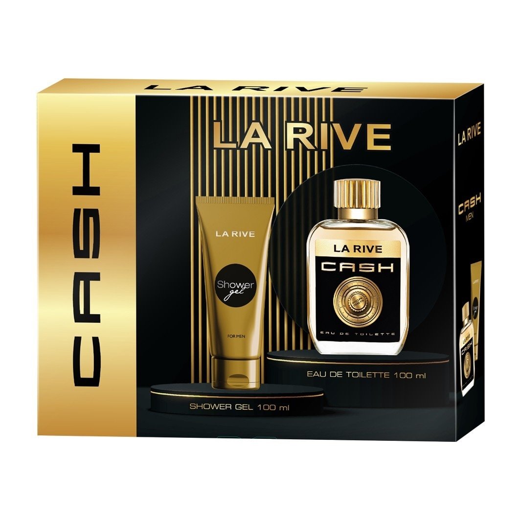 „La Rive“ kvepalų dovanų rinkinys „Cash Men“ 100 ml tualetinis vanduo + 100 ml dušo želė – 1 vnt.