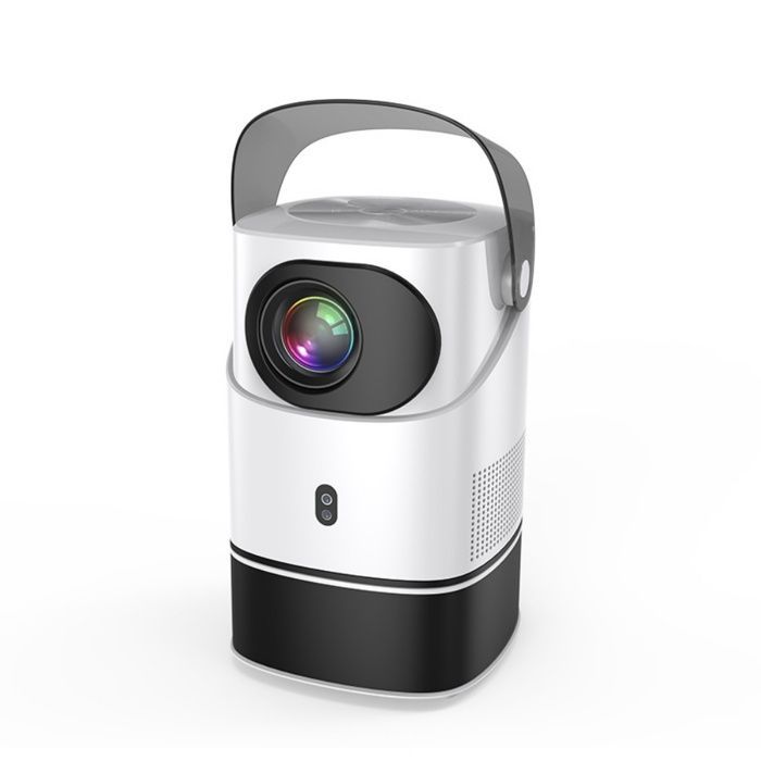 Proyector portátil, 1080p, ángulo ajustable, calidad de imagen de alta definición, blanco