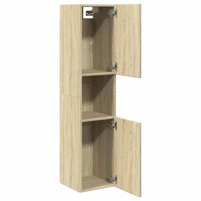 vidaXL Badkamerkast Sonoma Eiken 30x30x130 cm Spaanplaat, Wandgemonteerde Toiletkast, Badkamerkast 849635