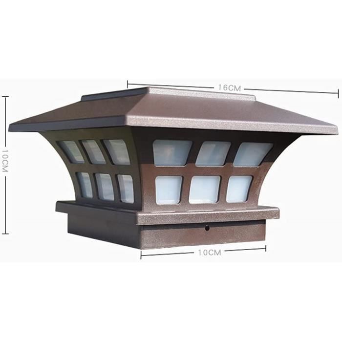 Lámpara de columna tipo bolardo moderna con tapa solar para exteriores, iluminación exterior, lámpara de pilar exterior de ABS, resistente al agua IP65 Stigma Light[349]