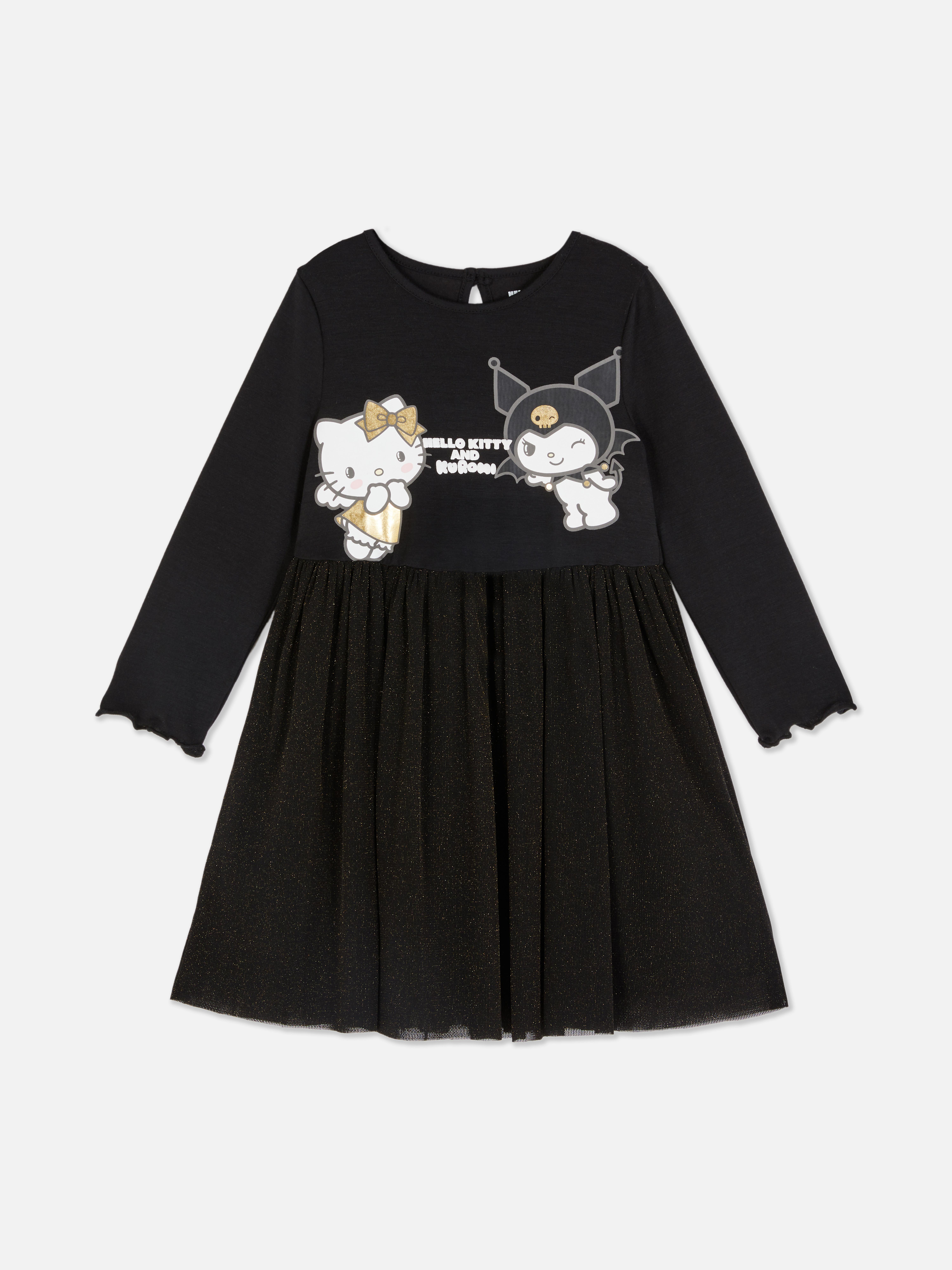 Rochie tutu Hello Kitty și Kuromi O rochie Hello Kitty cu fustă din tul, tiv festonat și închidere deschisă la spate