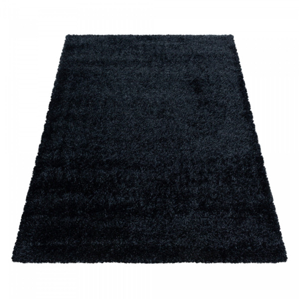 Dywan shaggy poliestrowy Brilliant czarny  60 cm x 110 cm