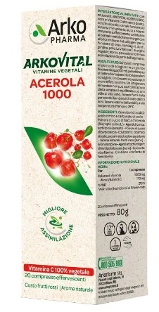 ARKOPHARMA Arkopharma Arkovital Acerola 1000 20 bruistabletten Antioxidant en immuunsysteemstimulerend middel