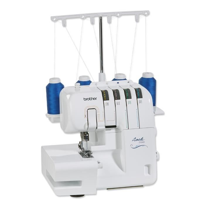 Máquina overlock Brother 2104D - 3-4 hilos - Fácil enhebrado - Dobladillo enrollado - LED