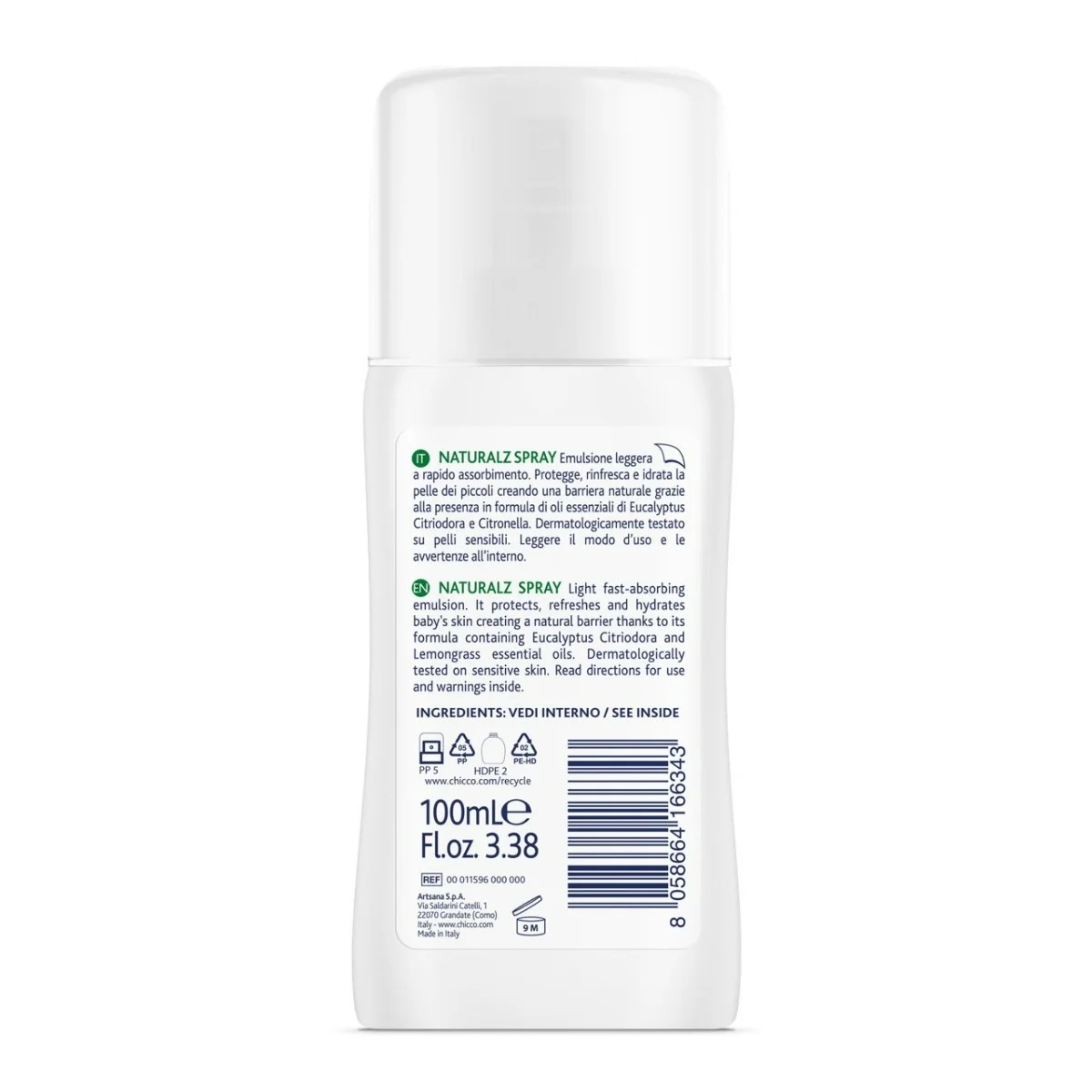 CHICCO Chicco Citronella Spray Naturalz 100 ml Muggenspray