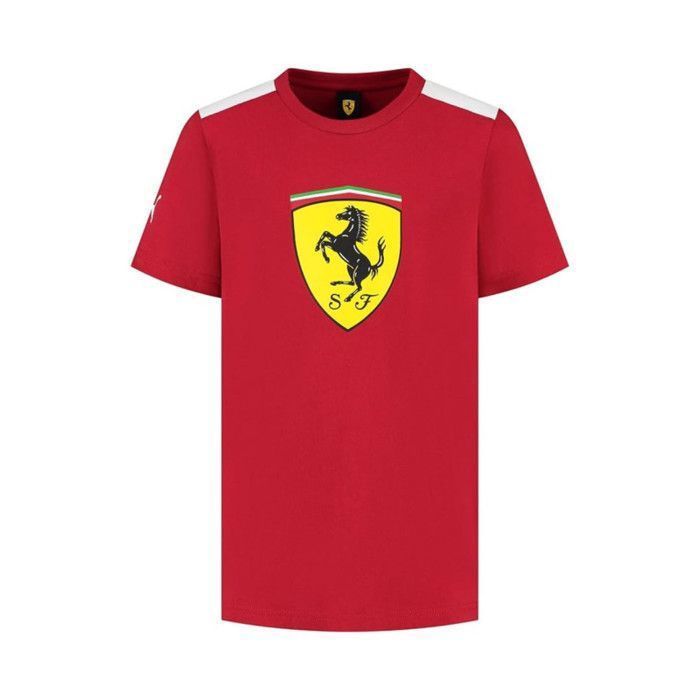 PUMA Men's Scuderia Ferrari F1 T-Shirt with Large Black Scudetto Logo