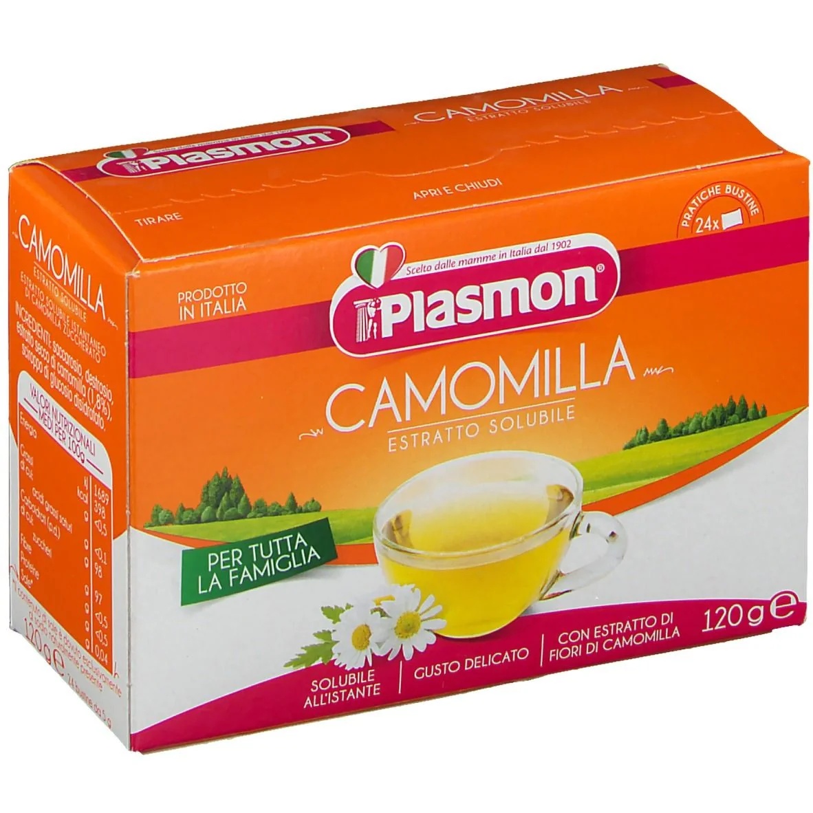 Infusión de manzanilla PLASMON. Plasmon, 24 bolsitas para toda la familia.