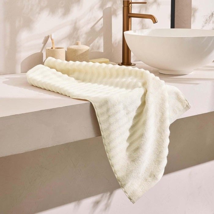 Serviette de bain - Douceur d'Intérieur - MAYA - Coton - 50 x 90 cm - Blanc