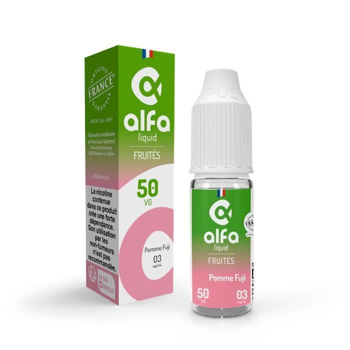 ELIQUIDE POMME FUJI ALFALIQUID - 3MG NICOTINE - 10ml - PG-VG 50-50