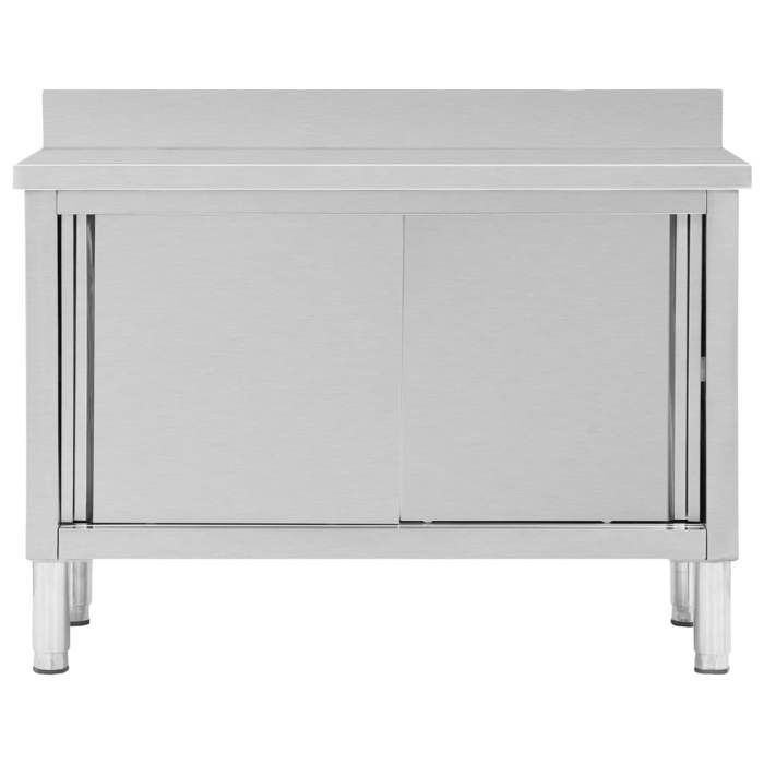 Werktafel met schuifdeuren, keukenkast, opbergkast voor restaurant/hotel/kantine, 120 x 50 x