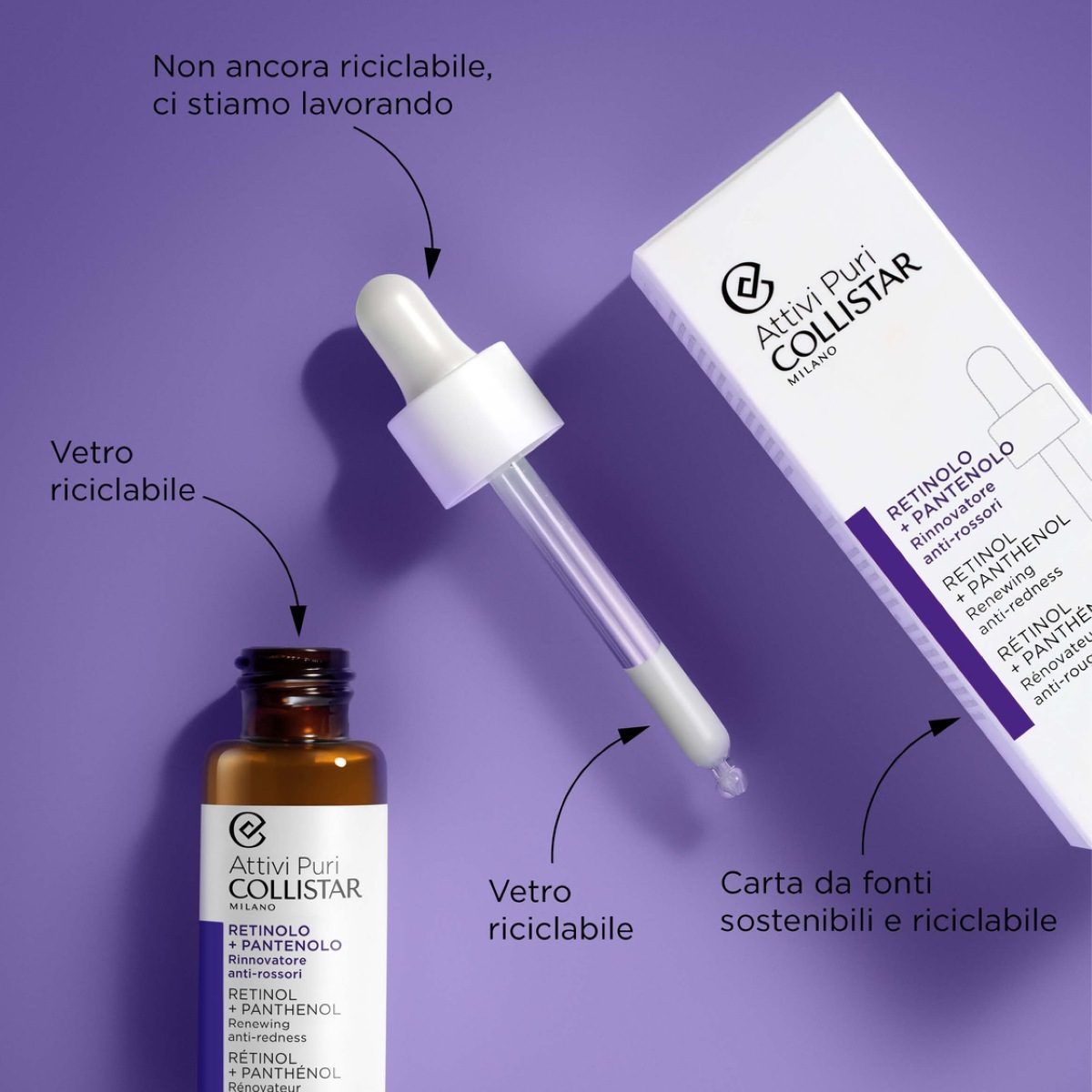 Collistar serum protiv starenja Attivi Puri Attivi Puri Retinol + Panthenol Tropfen – 30 ml