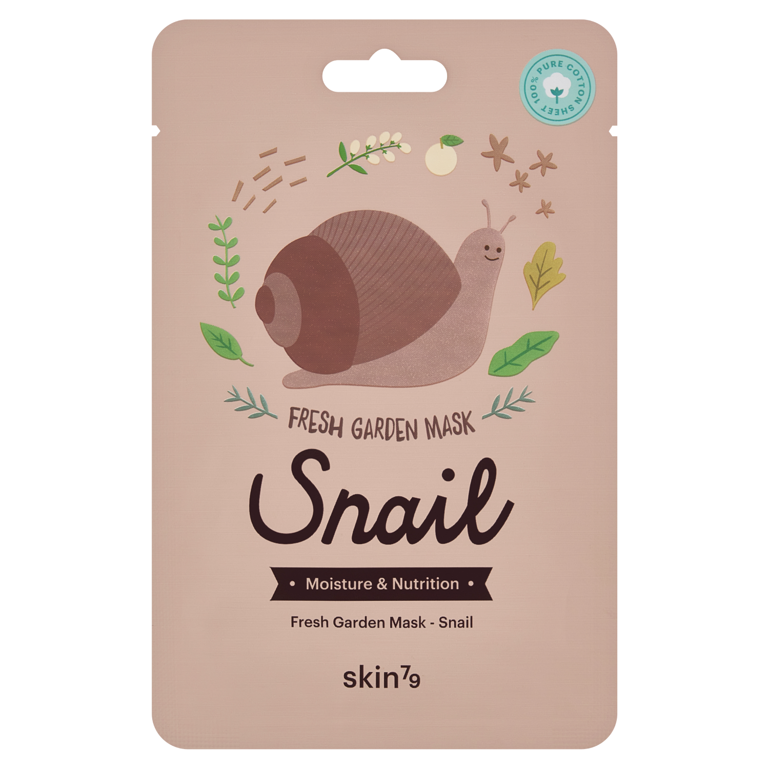 Masque Skin79 Fresh Garden à la bave d'escargot pour peaux sèches, en feuille de coton, 23 ml