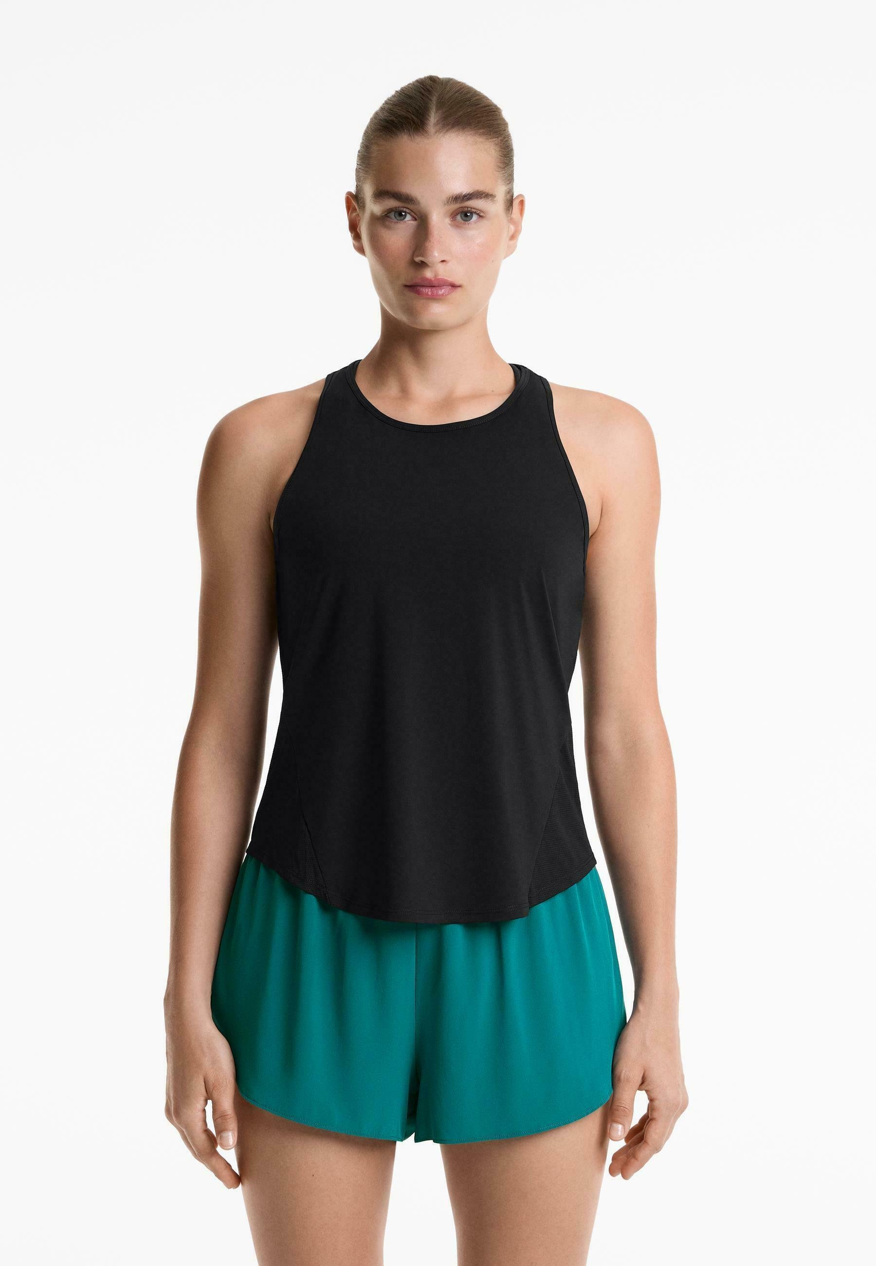 OYSHO TECHNICAL MOUWLOZE Top - zwart