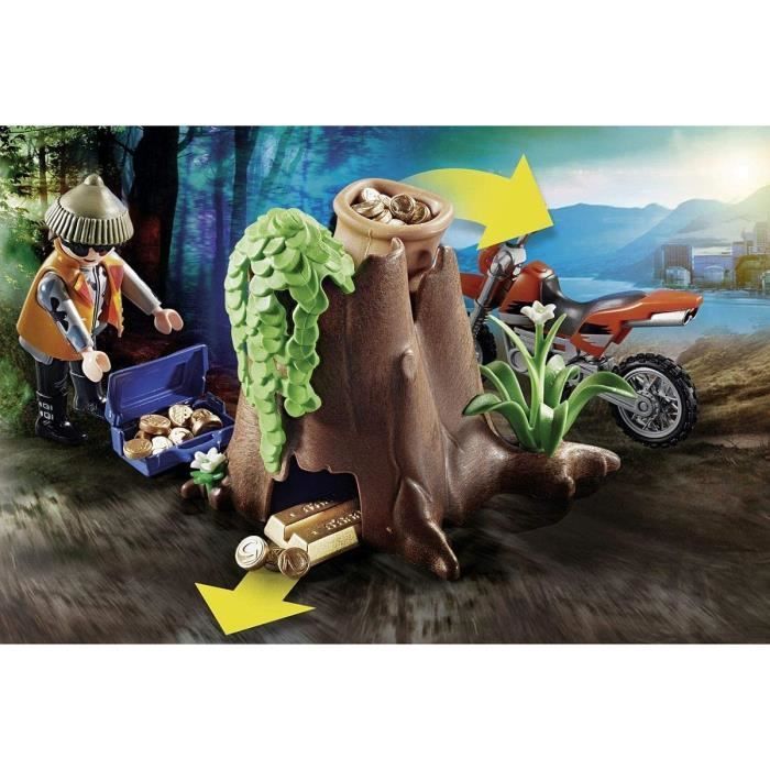 PLAYMOBIL - 70570 - Policier avec voiturette et voleur à moto - Matériaux mixtes - Multicolore - Mixte