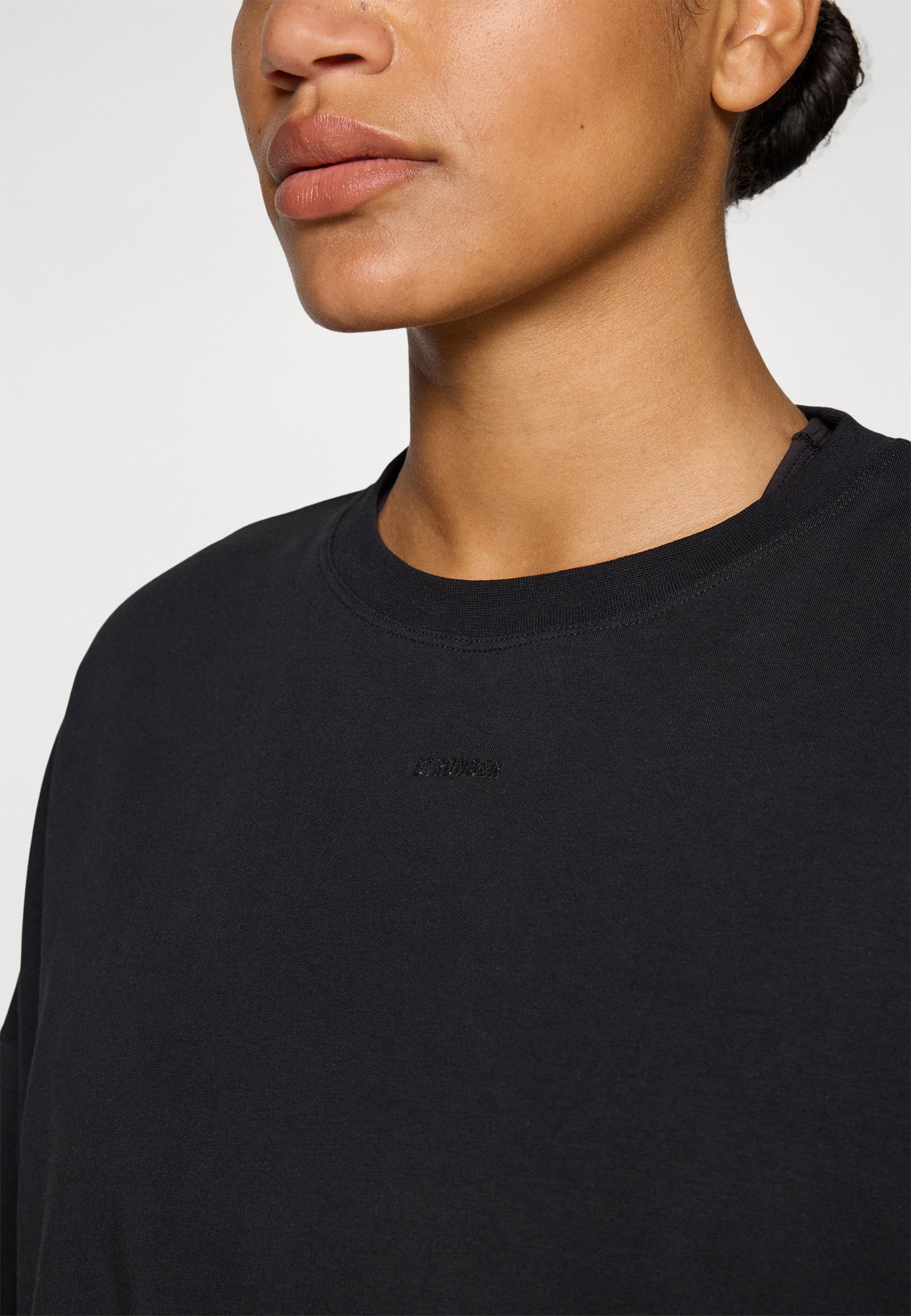 Sterkere gewassen cropped top met lange mouwen - Top met lange mouwen - zwart