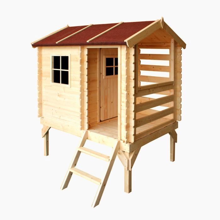 Casita de juegos de madera para niños - Timbela M501B - 175x130xH205cm