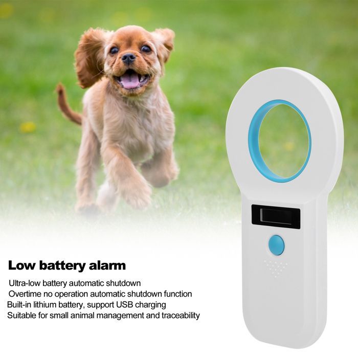 Lettore di targhette per animali domestici, scanner di microchip per animali domestici, RFID, 34,2 kHz/125 kHz, ricaricabile, supporto per EMID/FD