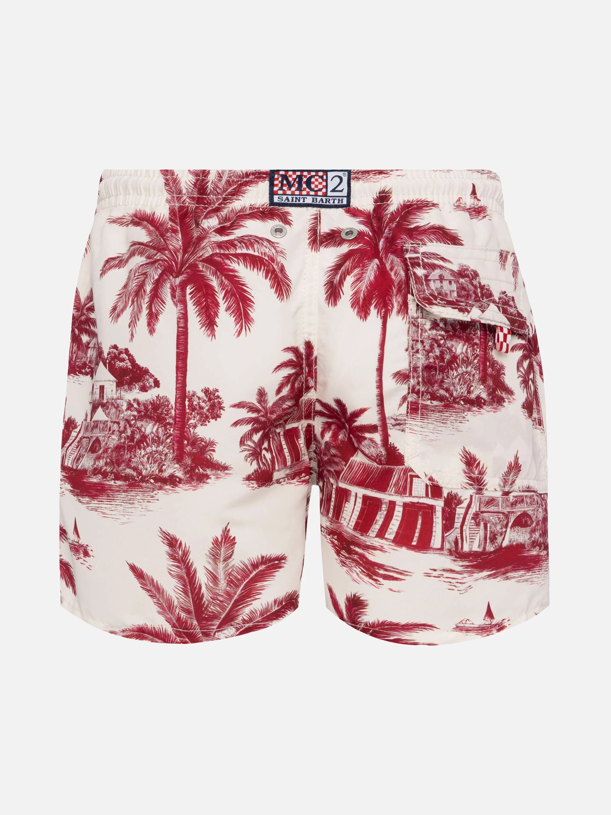 Costume mare Jean media lunghezza con stampa toile de jouy | AI CO-CRE