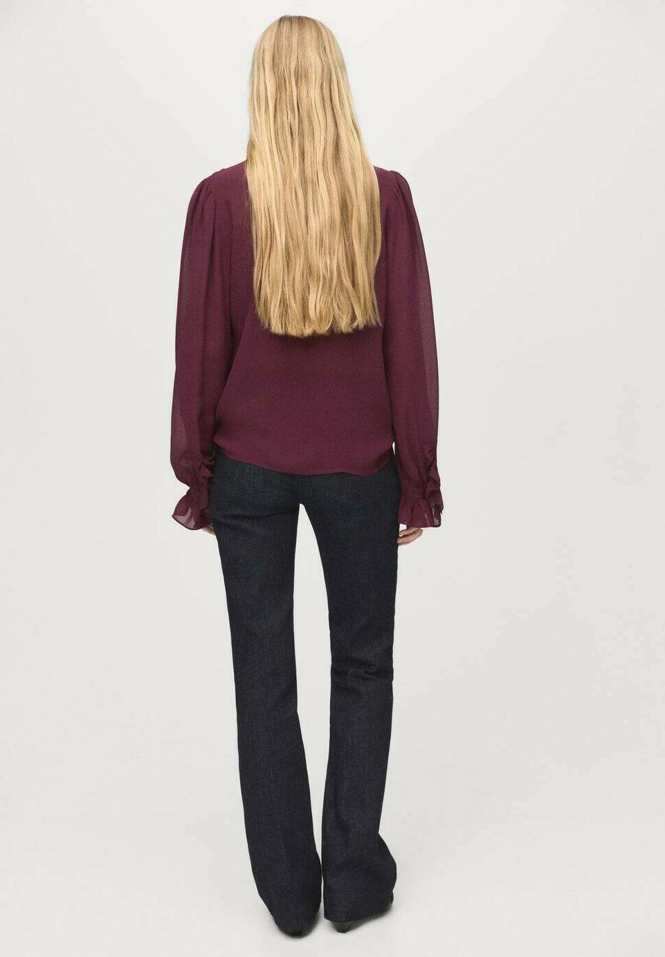 Mango blouse met knoopsluiting - bordeauxrood
