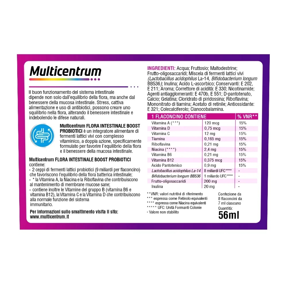 MULTICENTRUM Multicentrum Duobiotic 8 frascos de 7 ml Suplemento alimentar probiótico