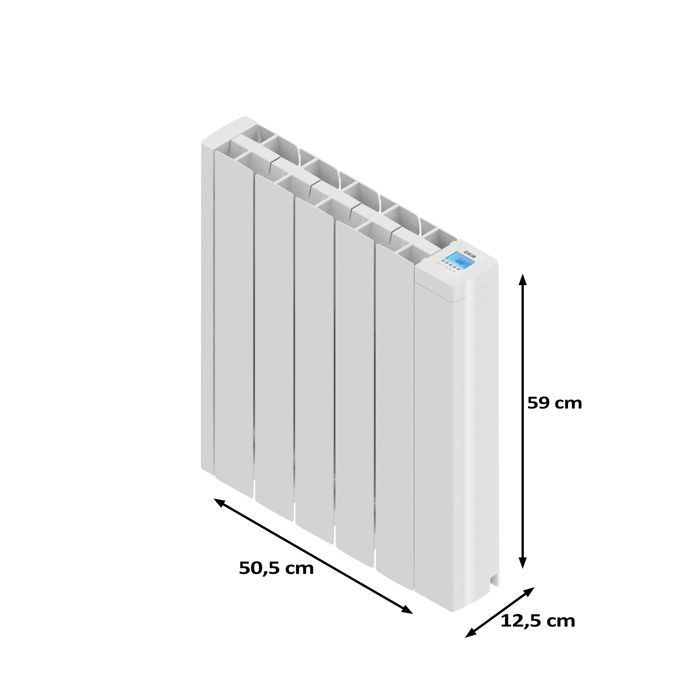 Radiador elétrico IRINAII 1000W HJM com fluido, branco