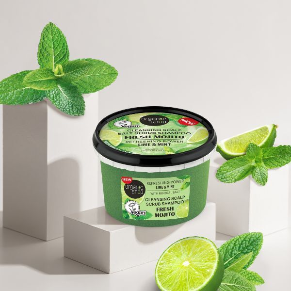 Champú exfoliante capilar con sal Organic Shop Fresh Mojito, 250 ml