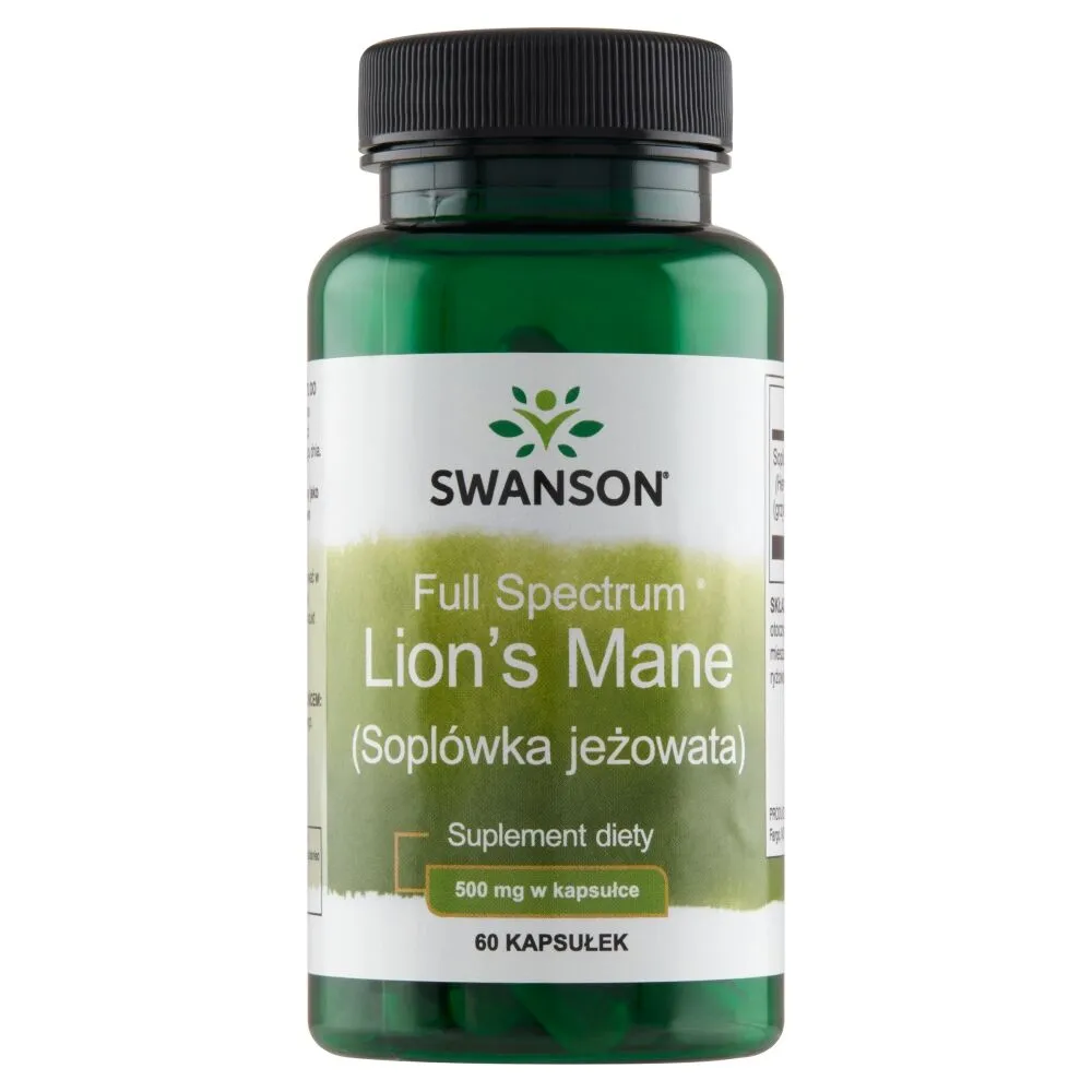 Swanson Full Spectrum Lion's Mane 500 mg Preparat na koncentrację Kapsułki