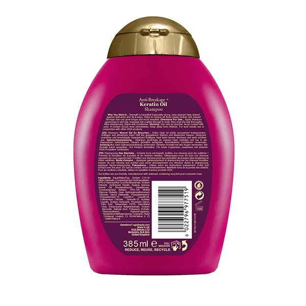 OGX Anti-Breakage+ Keratinový olej s vyváženým pH šamponem 385 ml
