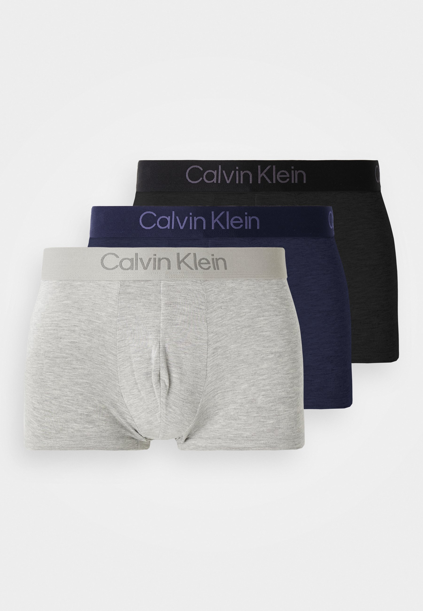 Slip Calvin Klein Underwear TRUNK PACK 3 pezzi in MODAL ultra morbido - Pantaloni - grigio melange/nero/costa