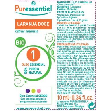 Huile essentielle d'orange douce bio Puressentiel 10 ml
